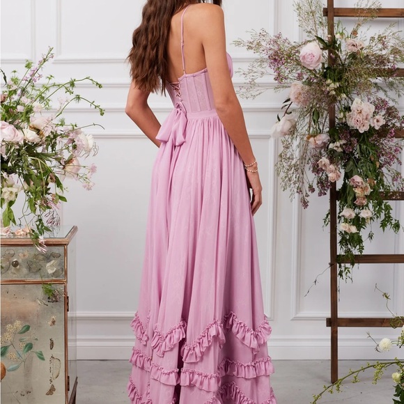 V chapman Carmen dress in mauve mist - Picture 2 of 5